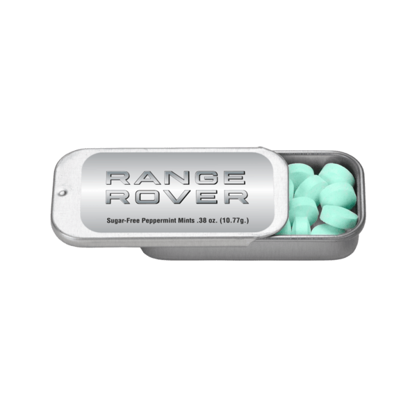 2" x 1" Small Silver Rectangular Slider Tin with Mints