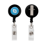 Retractable Zip Cord w/ Epoxy Dome & Vinyl Snap Attachment w/ Bulldog Clip