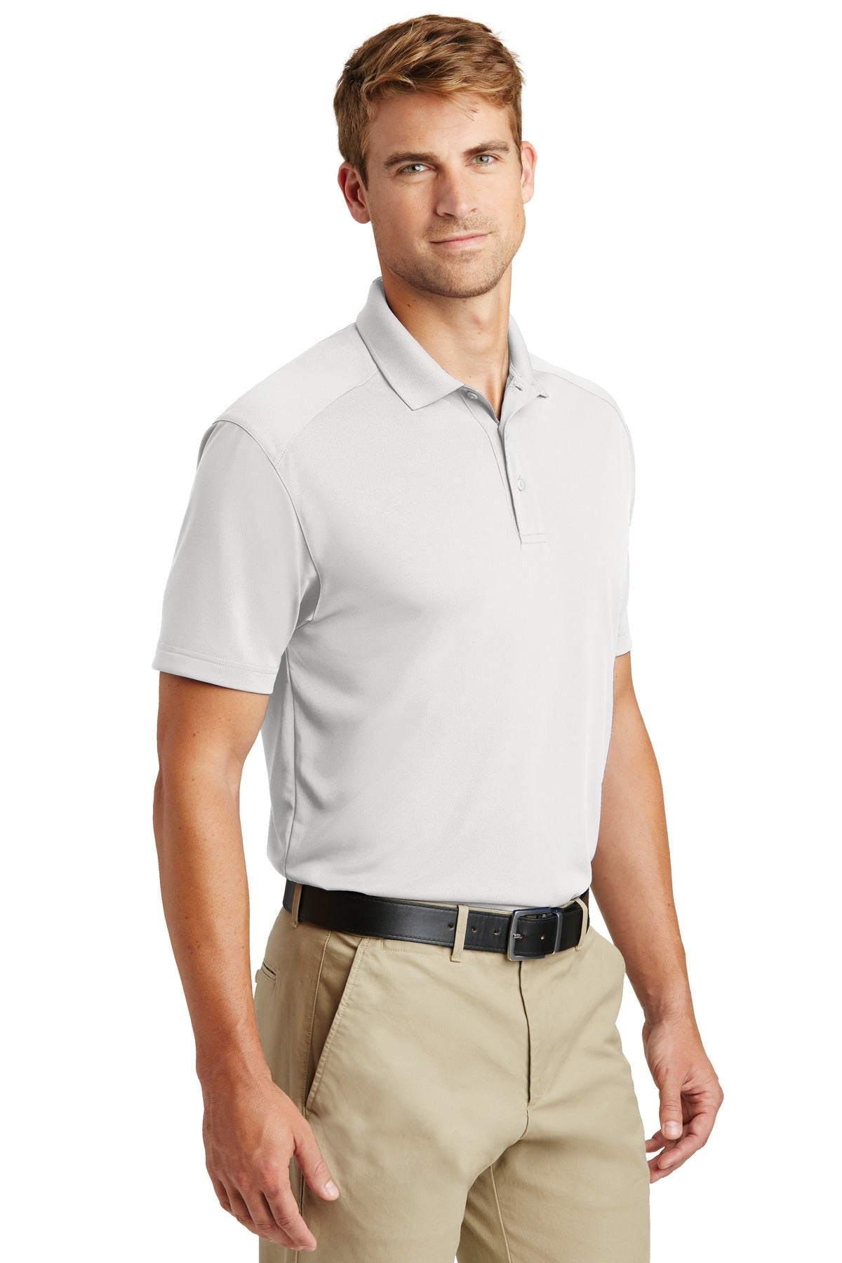 White CornerStone Select Lightweight Snag-Proof Polo. CS418