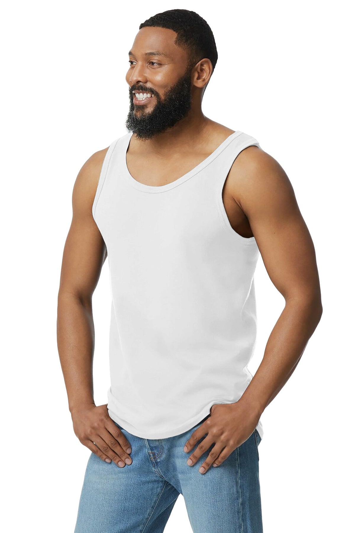White Gildan Softstyle Tank Top 64200