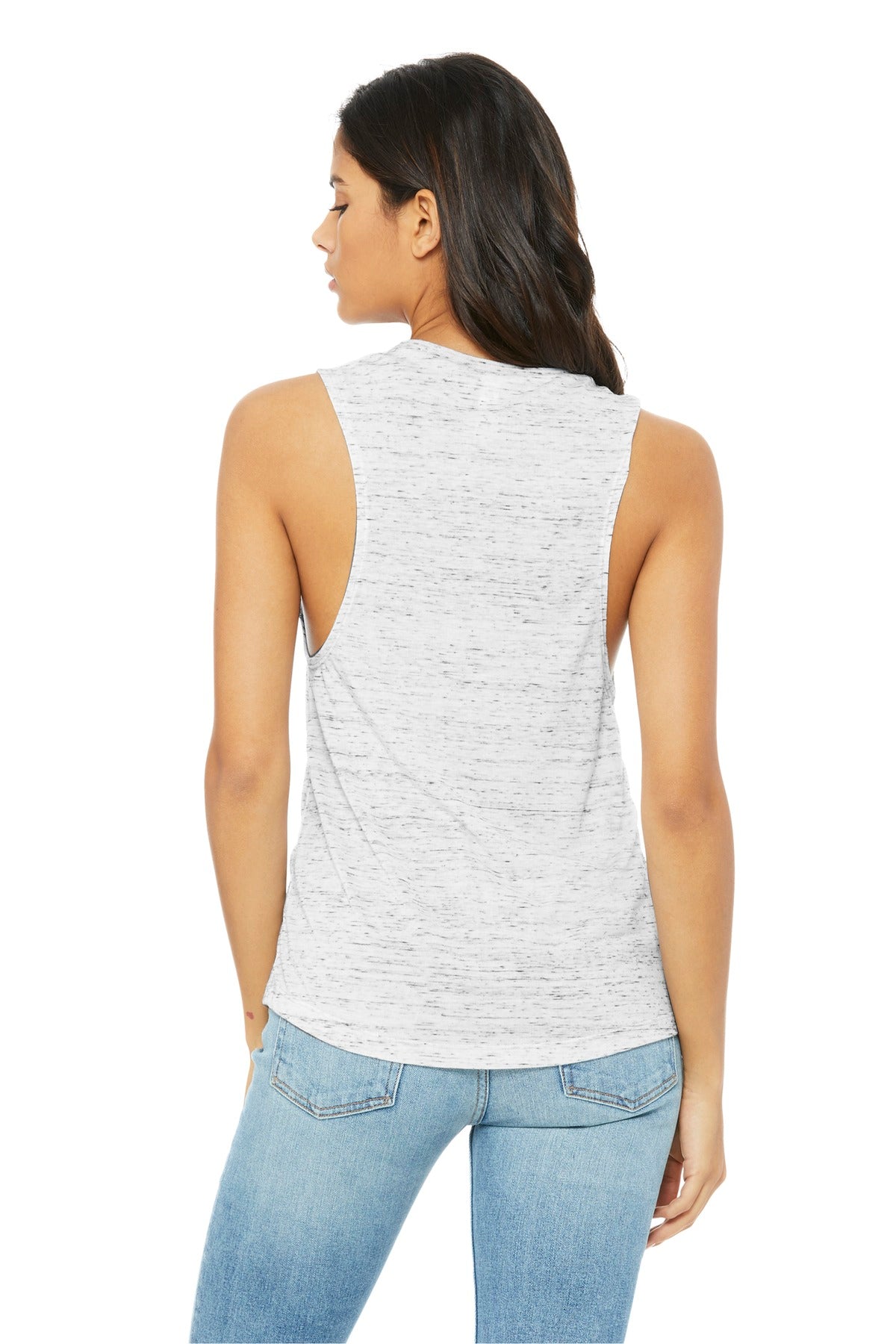 White Marble BELLA+CANVAS Women's Flowy Scoop Muscle Tank. BC8803