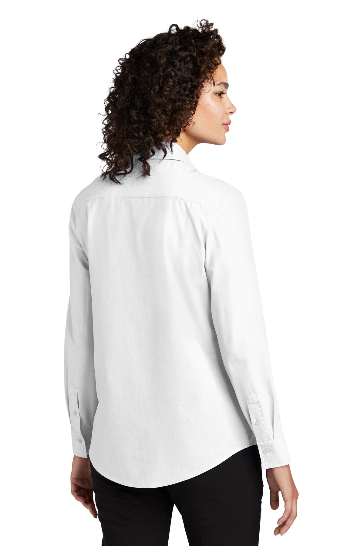 White Mercer+Mettle Women's Long Sleeve Stretch Woven Shirt MM2001