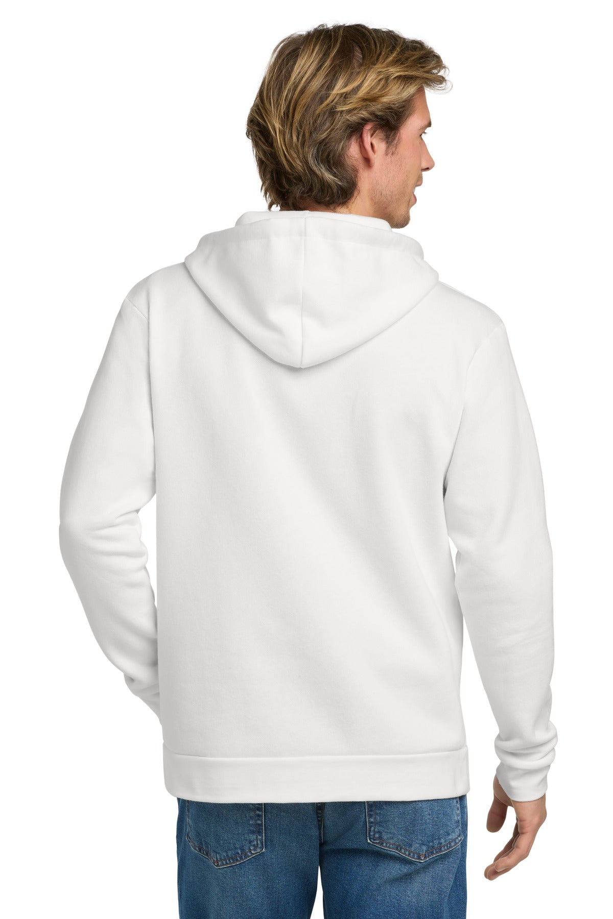 White Next Level Apparel Adult Santa Barbara Zip Hoodie. NL9602