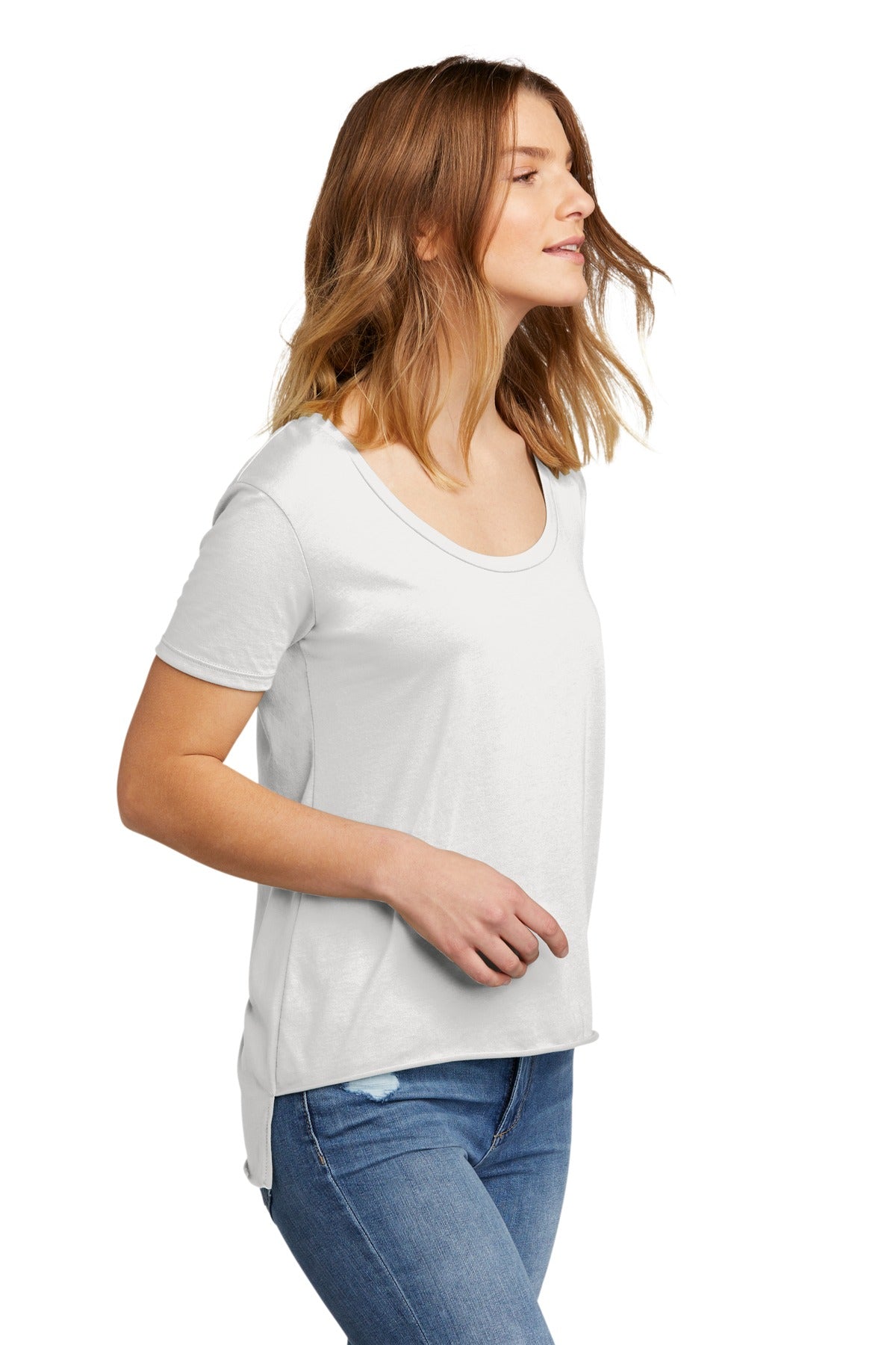 White Next Level Apparel Women's Festival Scoop Neck Tee. NL5030