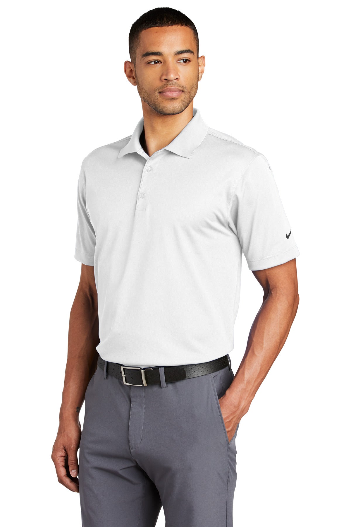 White Nike Tech Basic Dri-FIT Polo. 203690