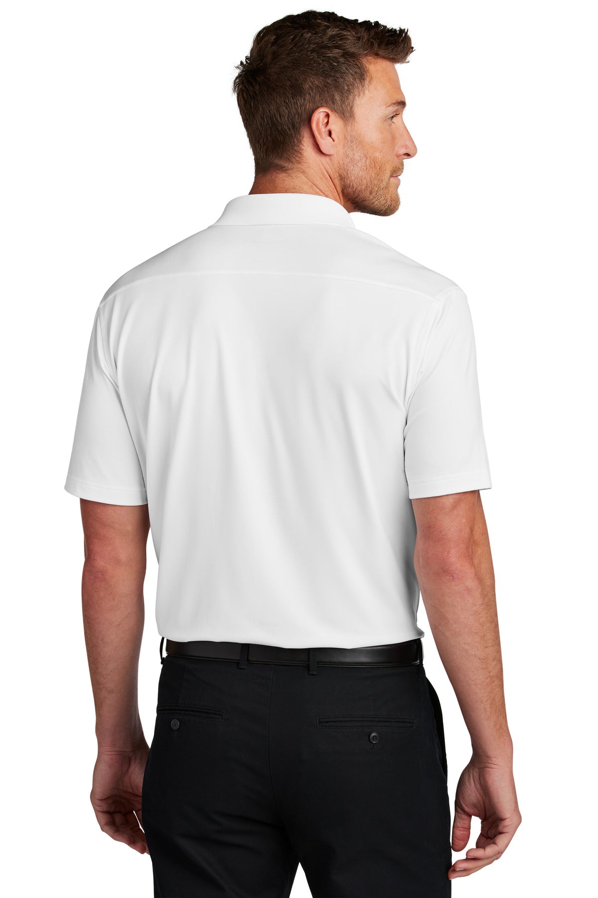 White Port Authority City Stretch Flat Knit Polo K683
