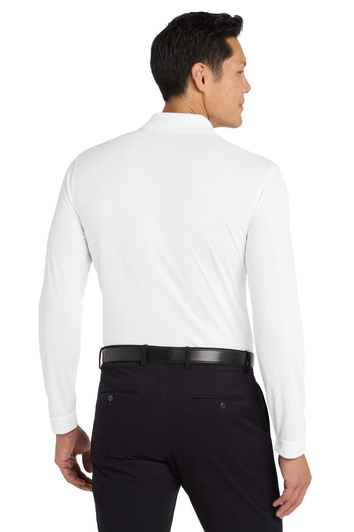 White Port Authority Dry Zone UV Micro-Mesh Long Sleeve Polo K110LS
