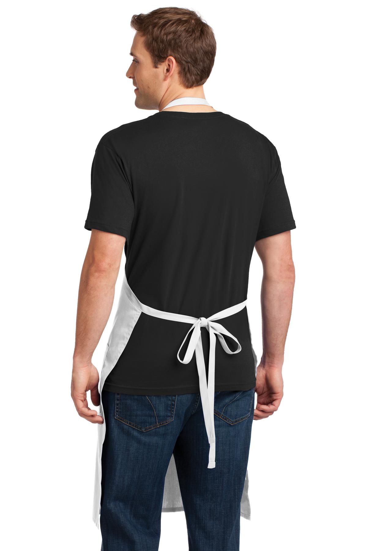White Port Authority Easy Care Extra Long Bib Apron with Stain Release. A700