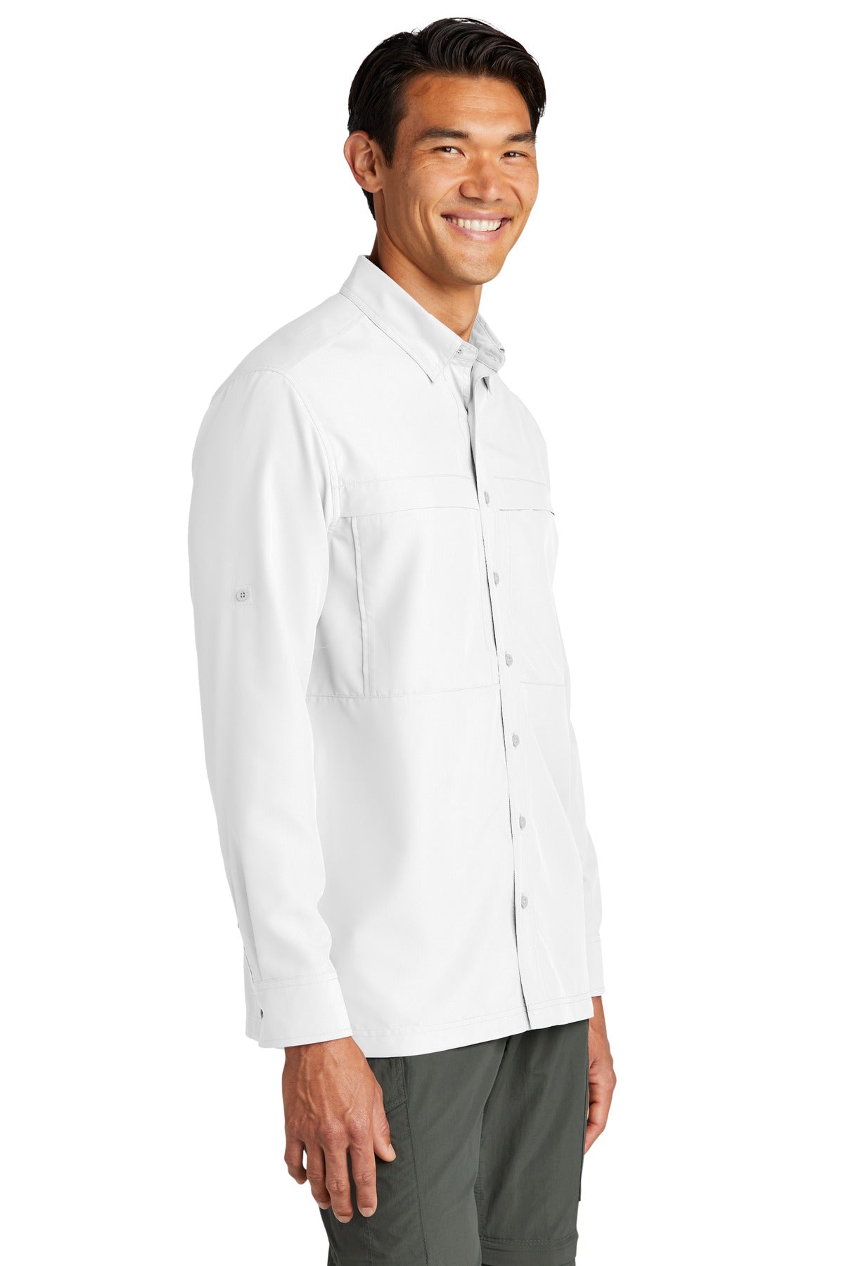 White Port Authority Long Sleeve UV Daybreak Shirt W960