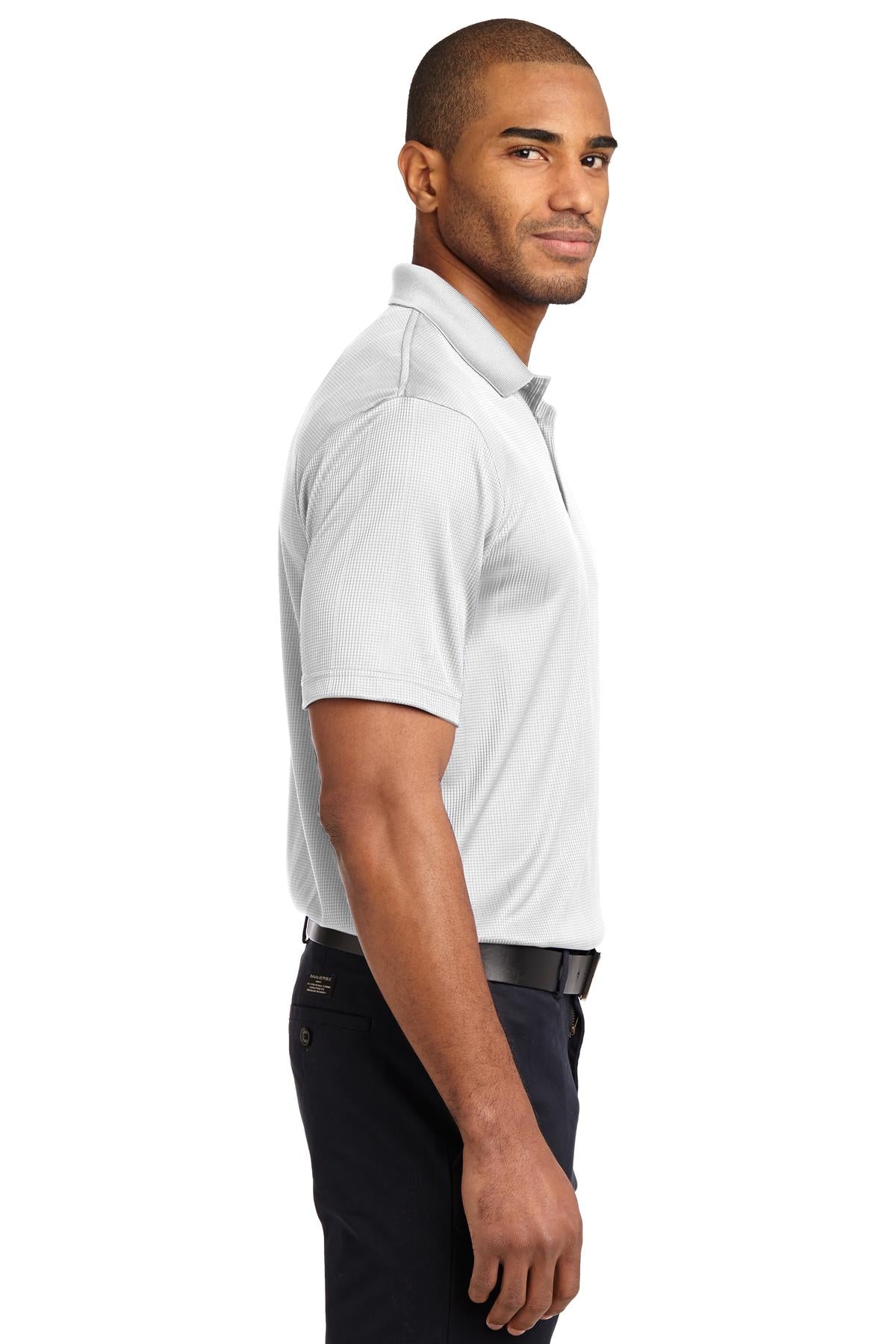 White Port Authority Performance Fine Jacquard Polo. K528
