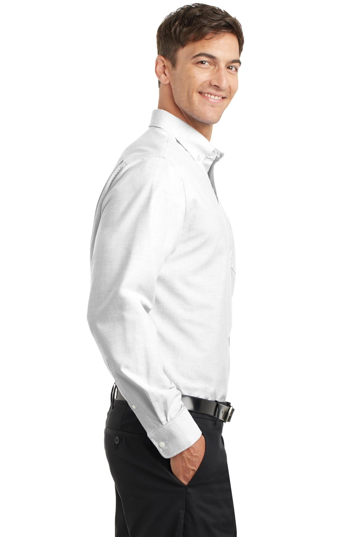 White Port Authority SuperPro Oxford Shirt. S658