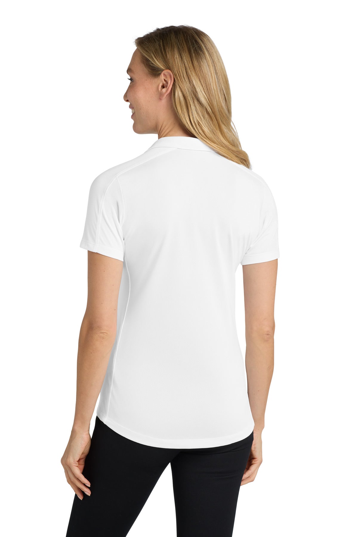 White Port Authority Women's Diamond Jacquard Polo. L569