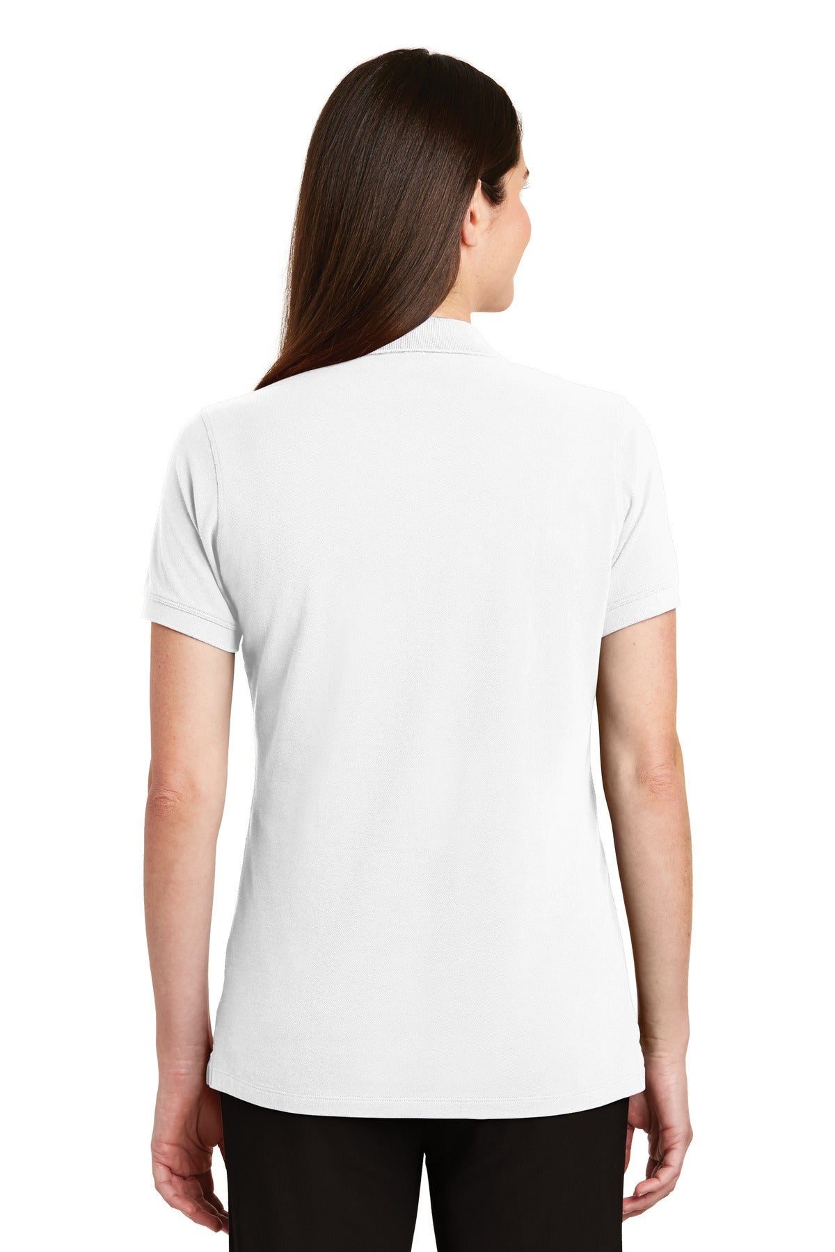 White Port Authority Women's EZCotton Polo. LK8000