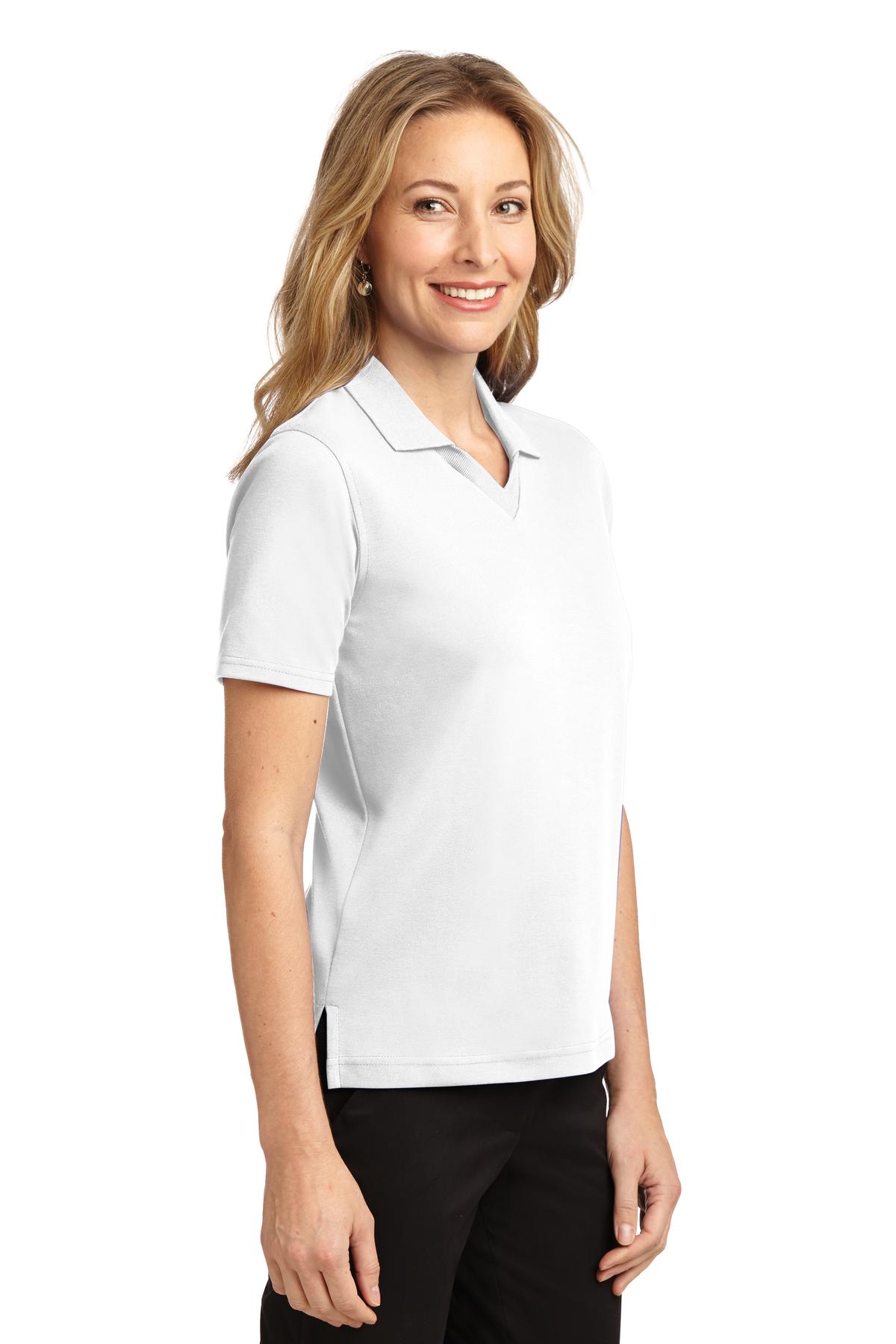 White Port Authority Women's Rapid Dry Polo. L455