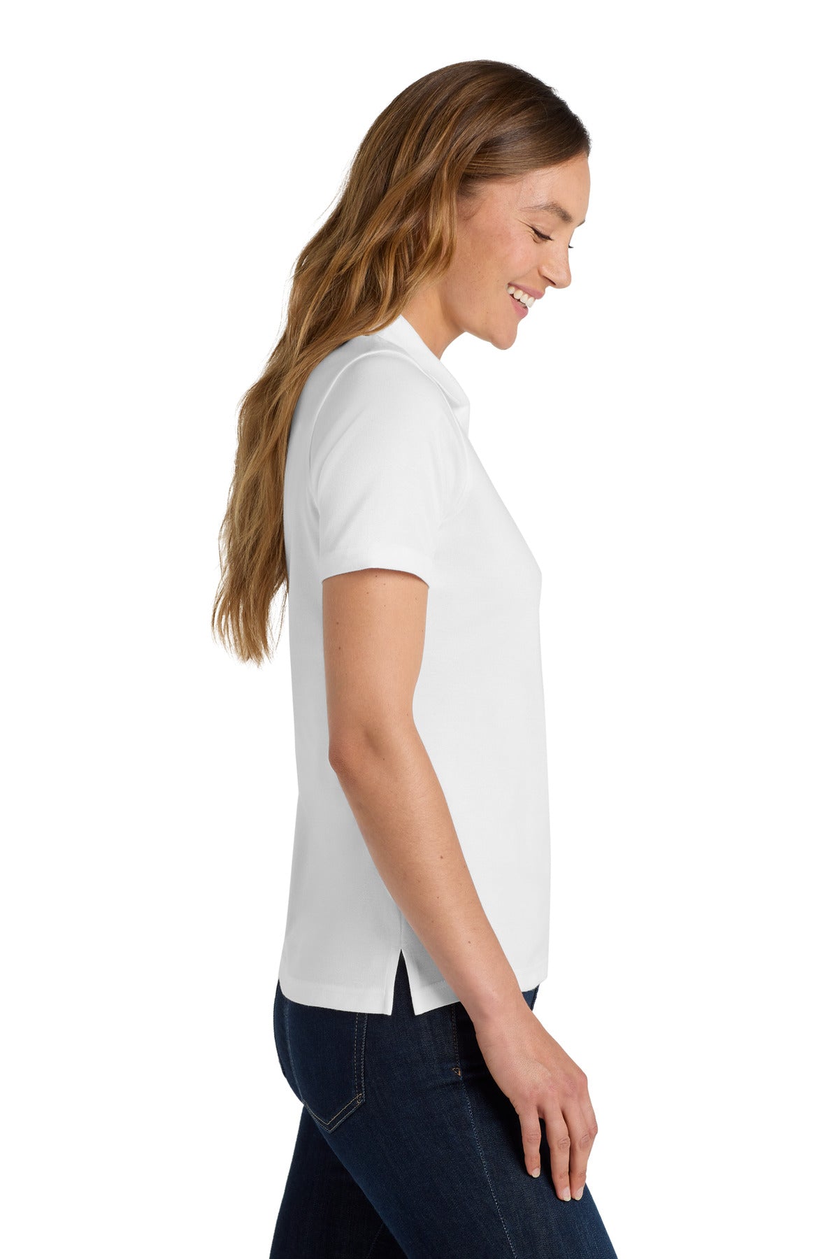 White Port Authority Women's Rapid Dry Polo. L455
