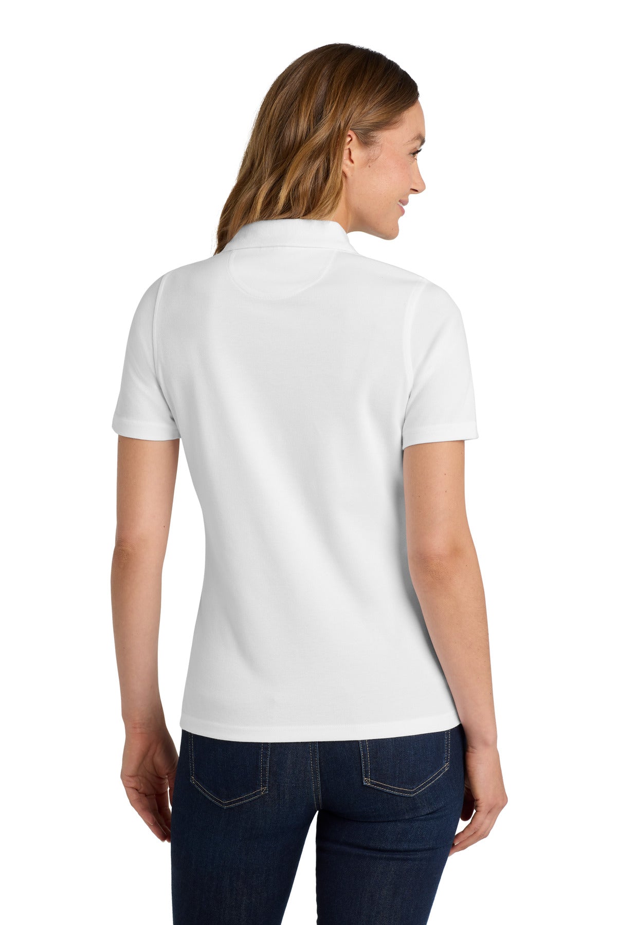 White Port Authority Women's Rapid Dry Polo. L455