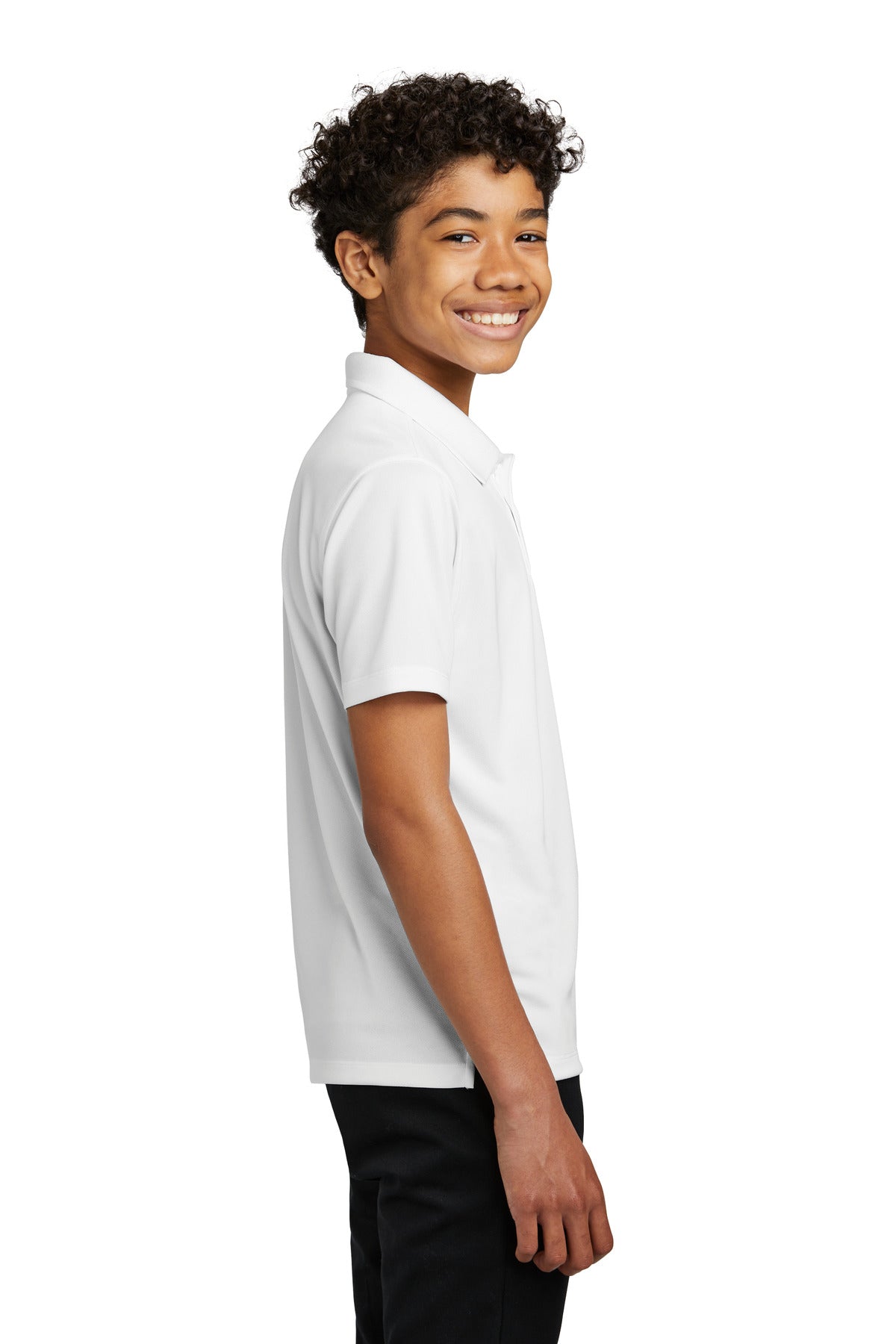 White Port Authority Youth Dry Zone UV Micro-Mesh Polo Y110