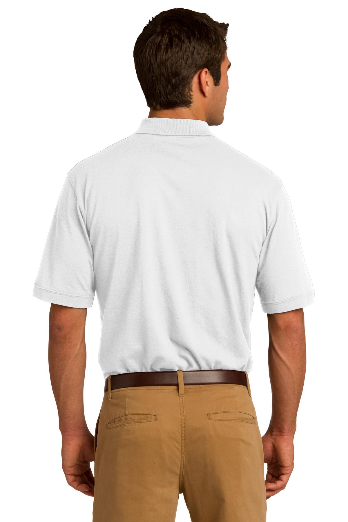 White Port & Company Core Blend Jersey Knit Pocket Polo. KP55P