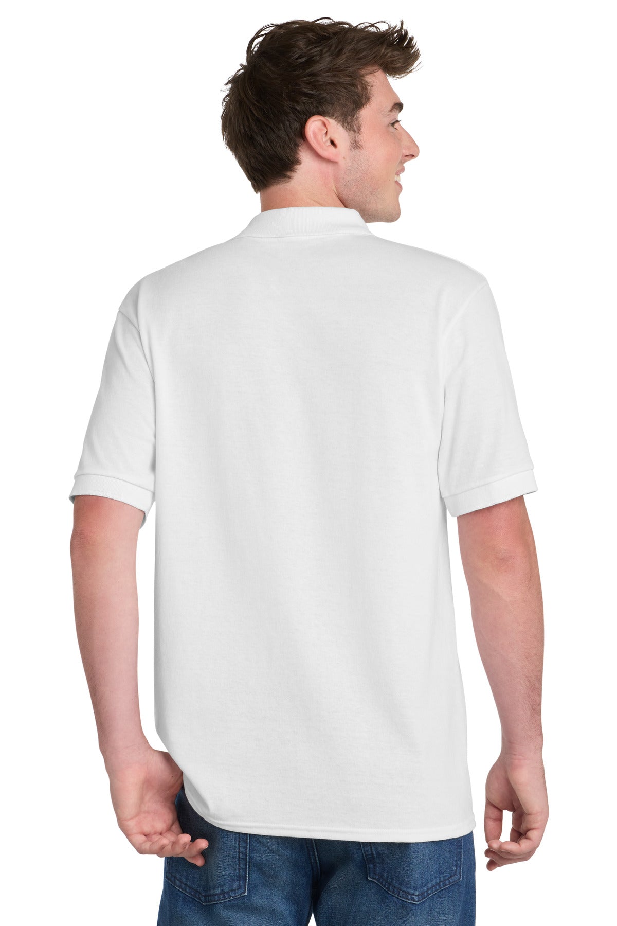 White Port & Company Tall Core Blend Jersey Knit Polo. KP55T