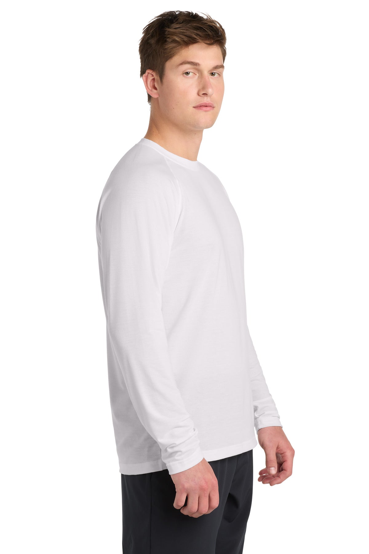 White Sport-Tek Long Sleeve Ultimate Performance Crew. ST700LS