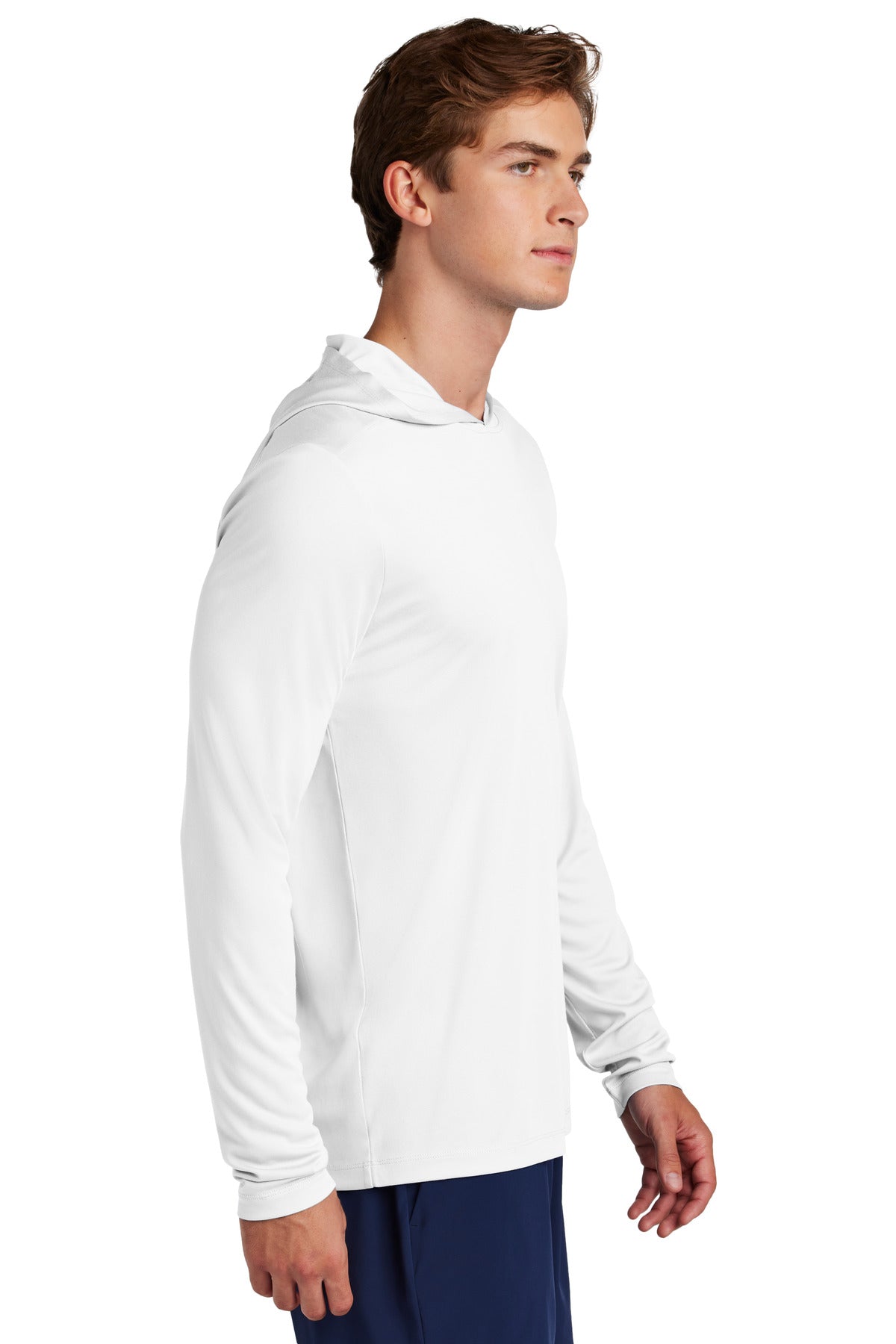 White Sport-Tek Posi-UV Pro Long Sleeve Hoodie ST420LSH