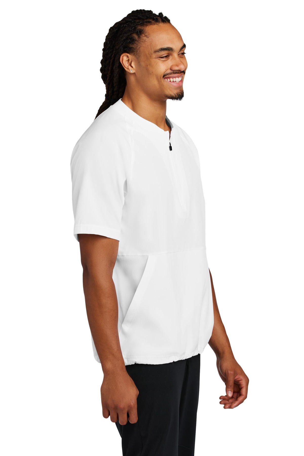 White Sport-Tek Repeat 1/2-Zip Short Sleeve Jacket JST489