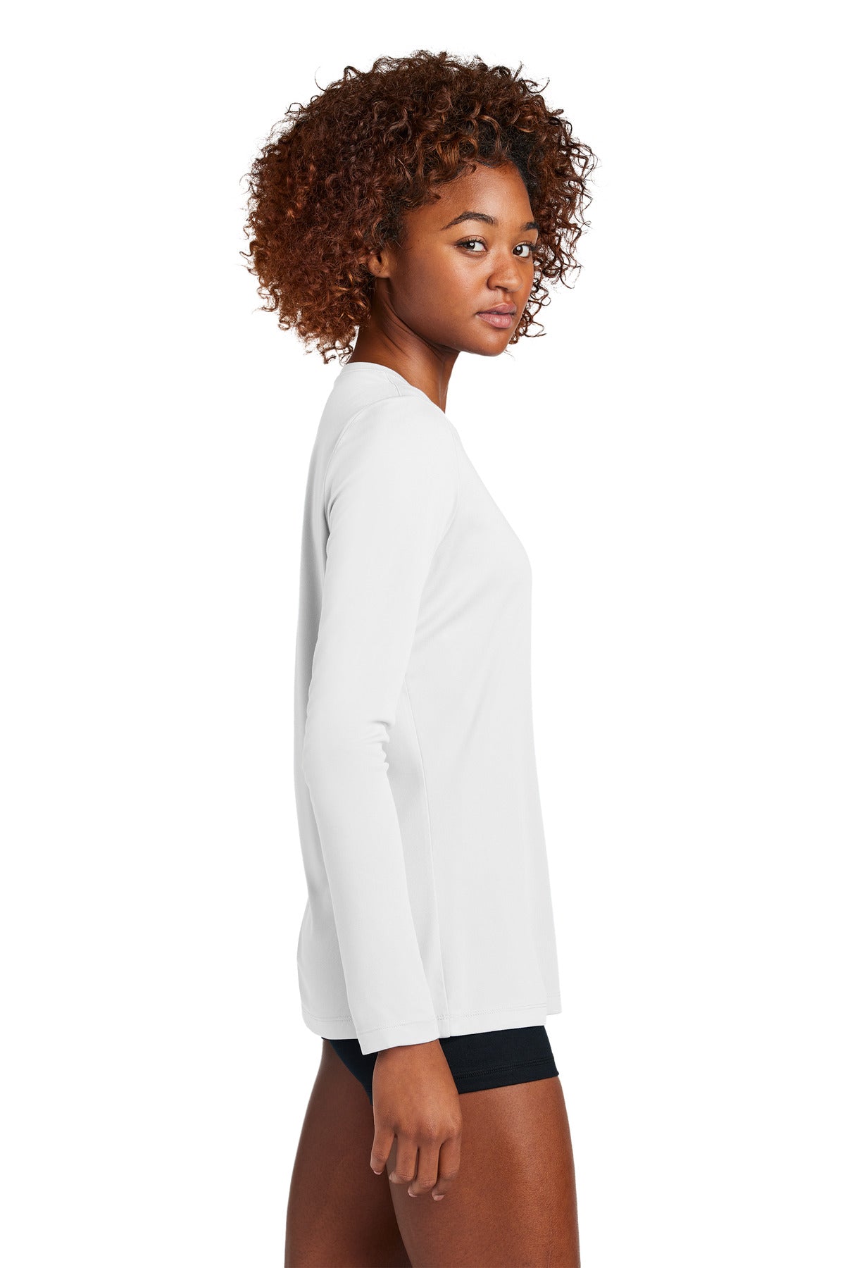 White Sport-Tek Women's Posi-UV Pro Long Sleeve LST420LS