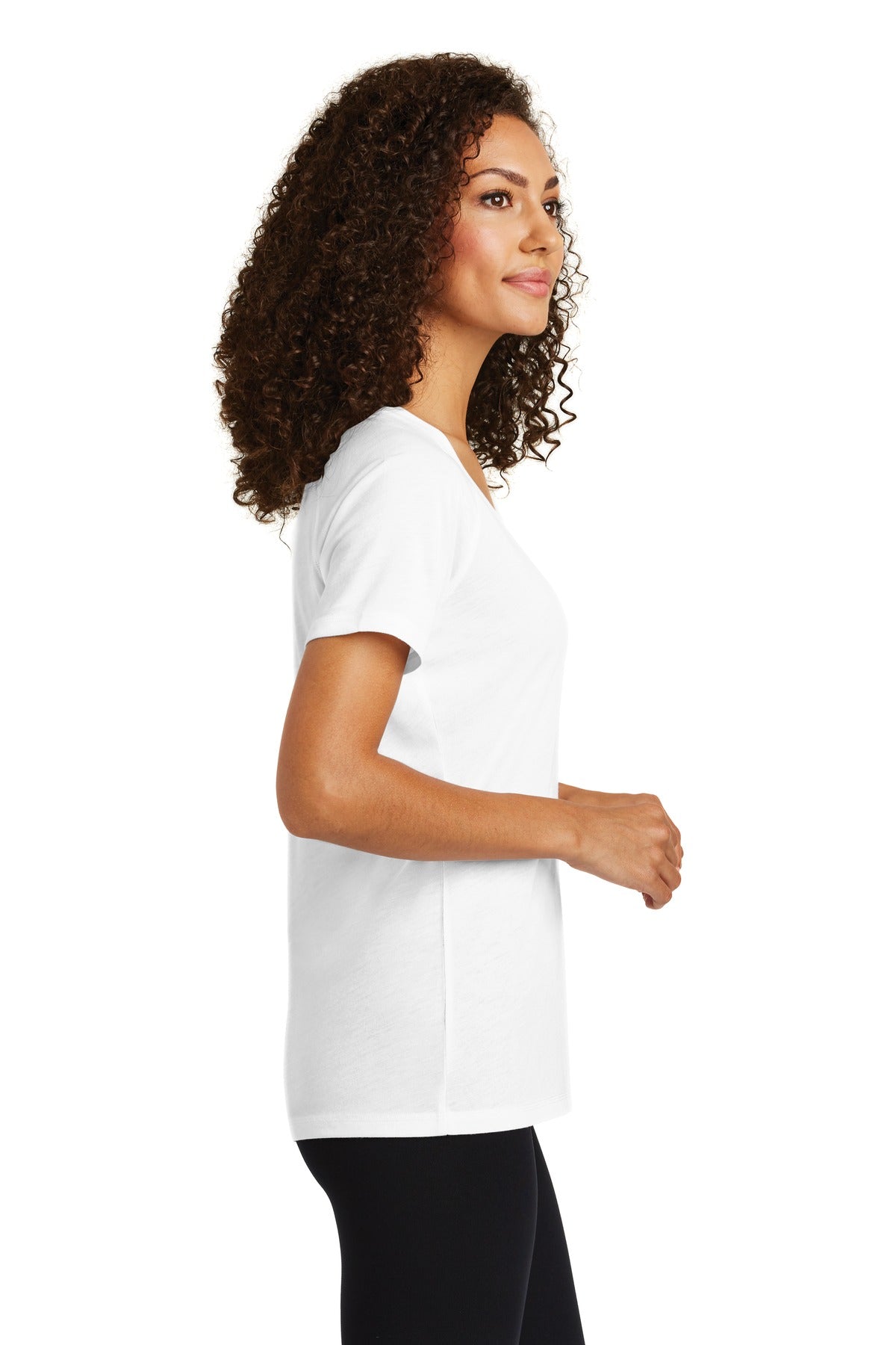 White Sport-Tek Women's PosiCharge Tri-Blend Wicking Scoop Neck Raglan Tee. LST400