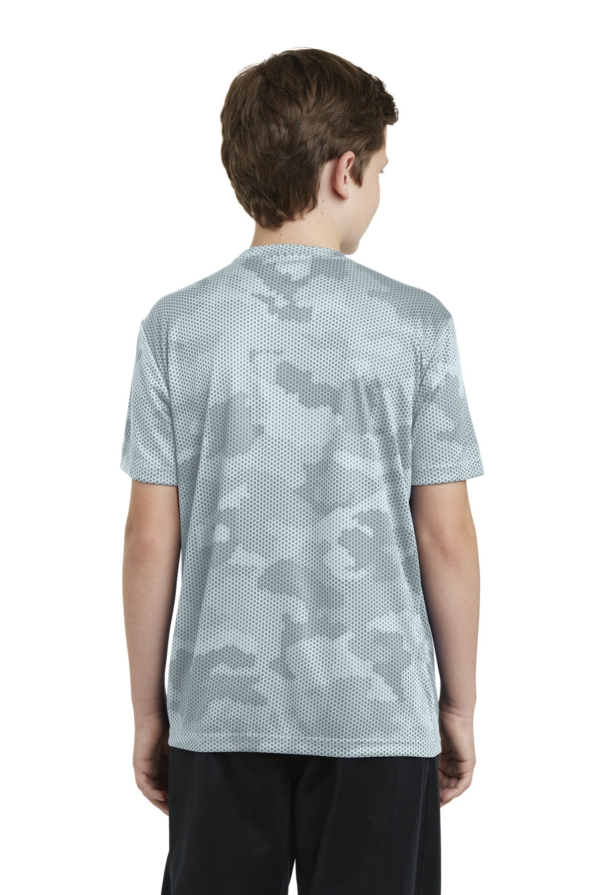 White Sport-Tek Youth CamoHex Tee. YST370