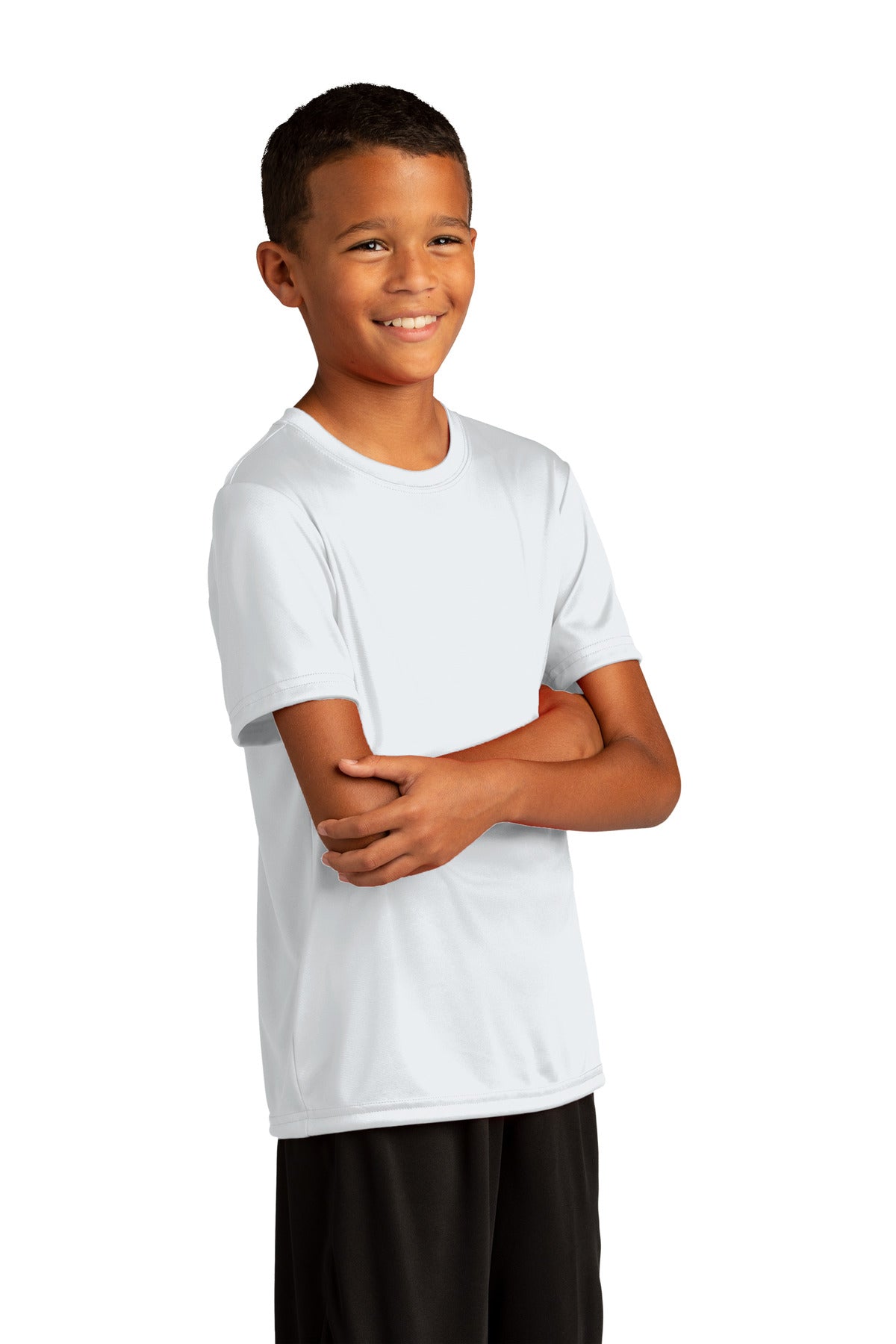White Sport-Tek Youth PosiCharge Re-Compete Tee YST720