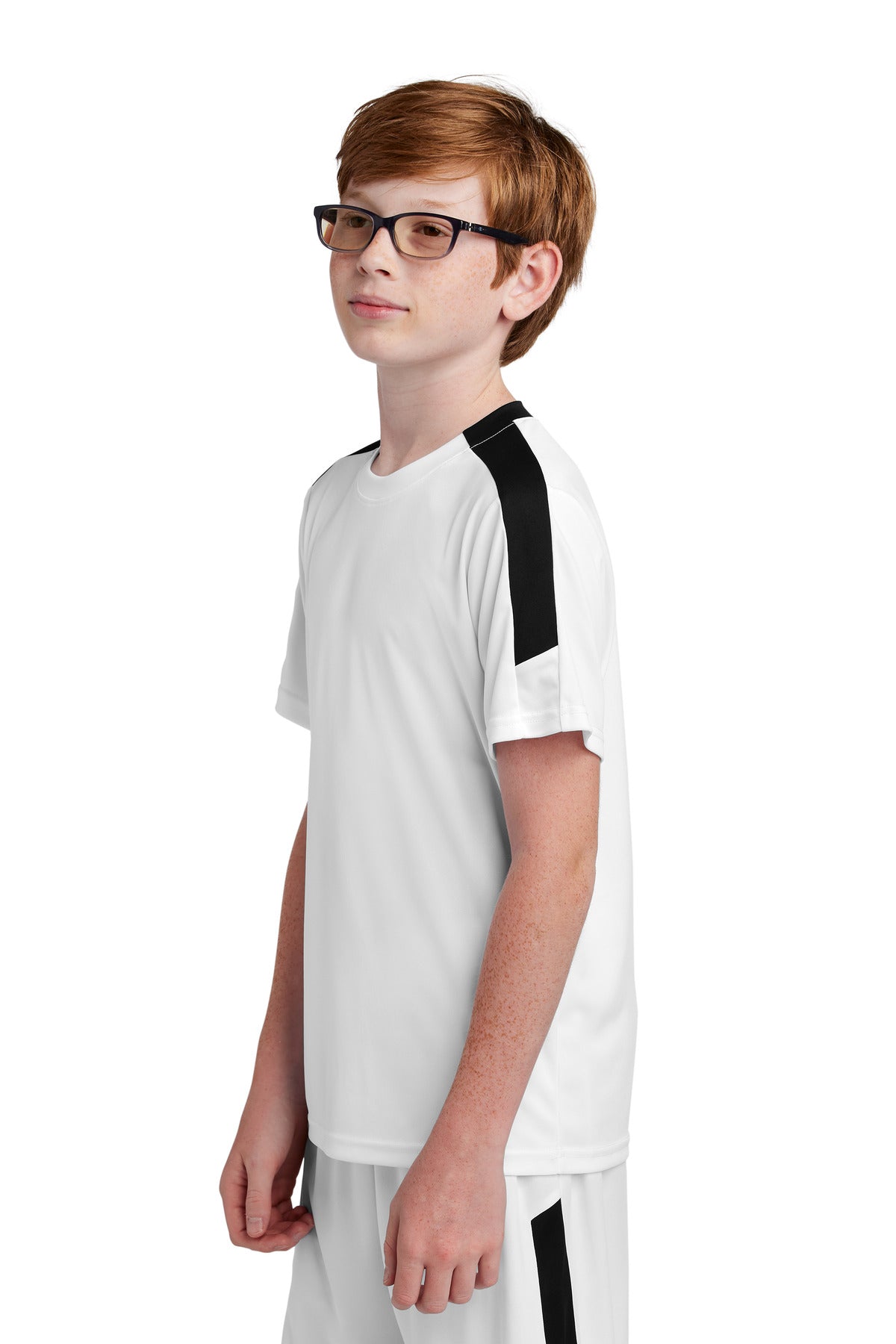 White/Blk Sport-Tek Youth Competitor United Crew YST100