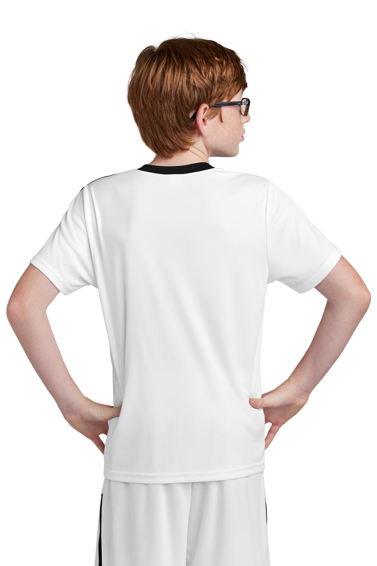 White/Blk Sport-Tek Youth Competitor United Crew YST100