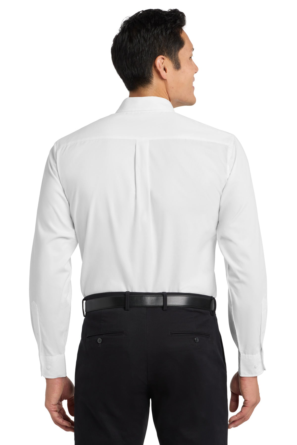 White/Lt Stone Port Authority Extended Size Long Sleeve Easy Care Shirt S608ES