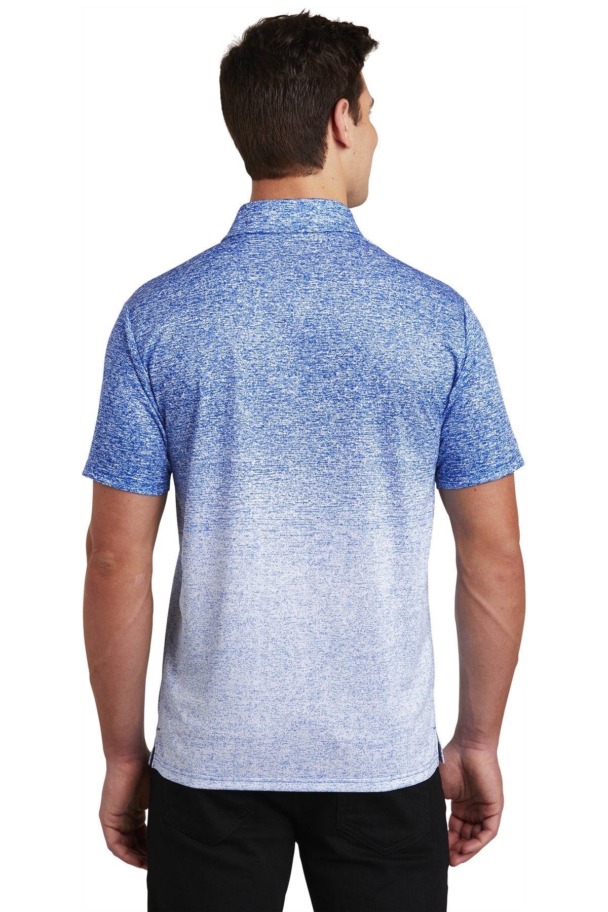 White/Tr Royal Sport-Tek Ombre Heather Polo. ST671