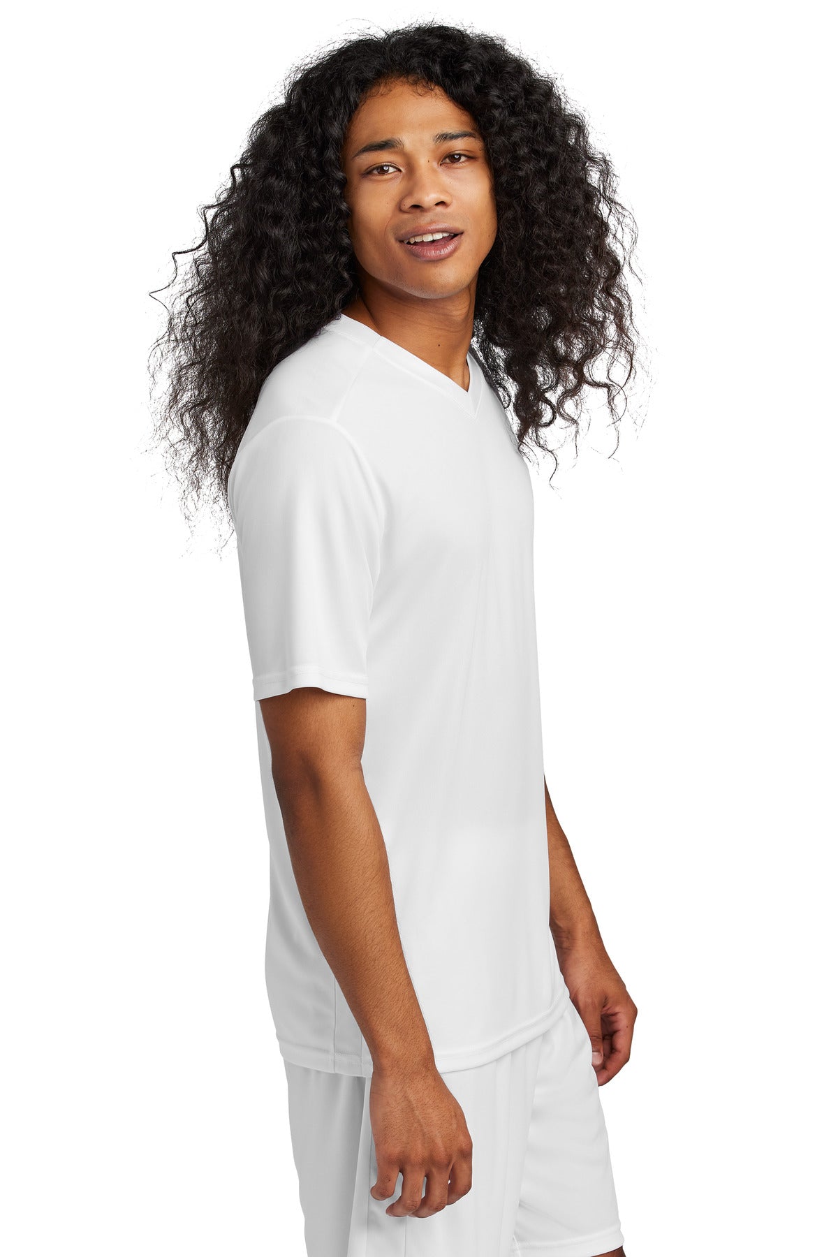 Wht/Wht Sport-Tek Competitor United V-Neck ST101