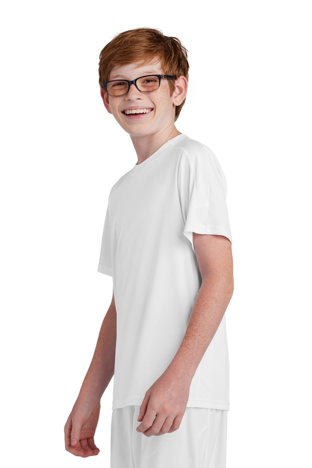Wht/Wht Sport-Tek Youth Competitor United Crew YST100