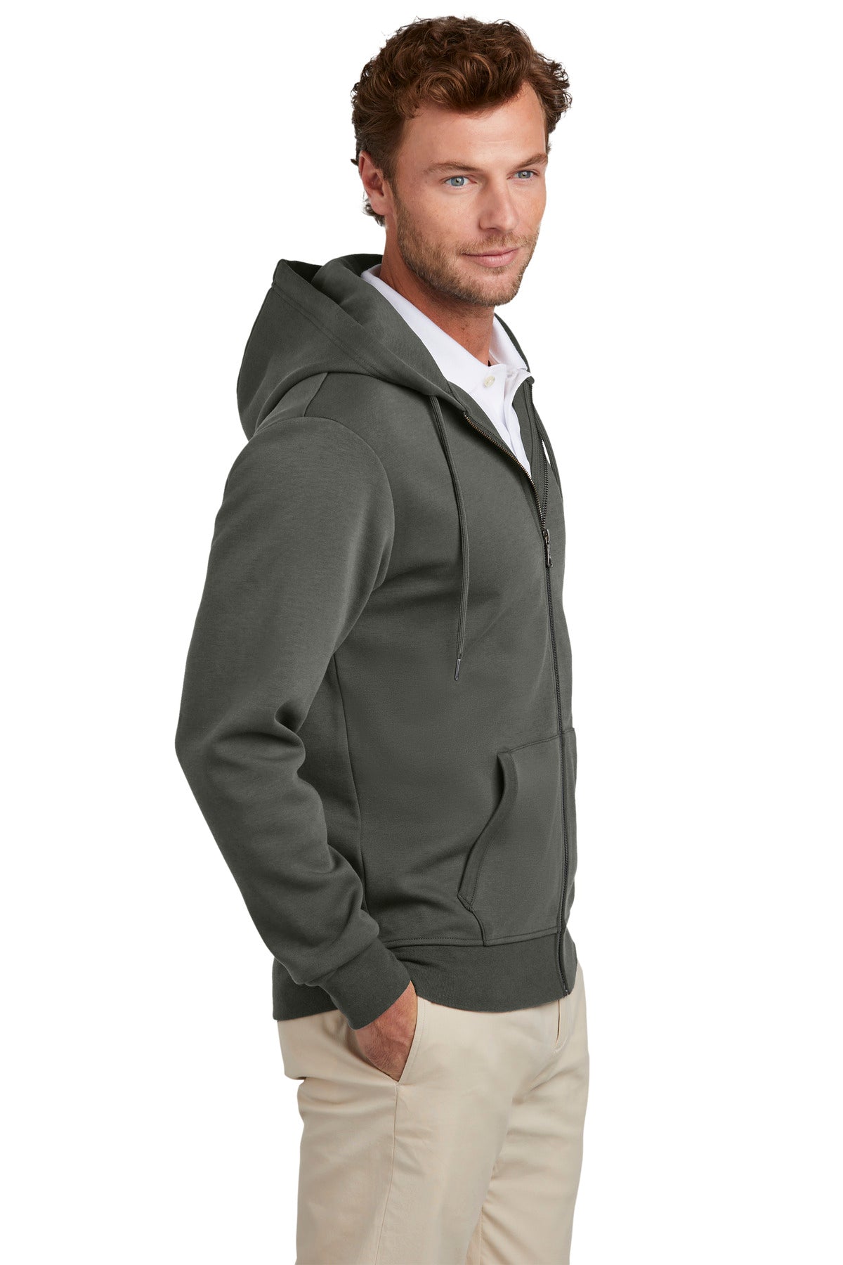 WindsorGry Brooks Brothers Double-Knit Full-Zip Hoodie BB18208