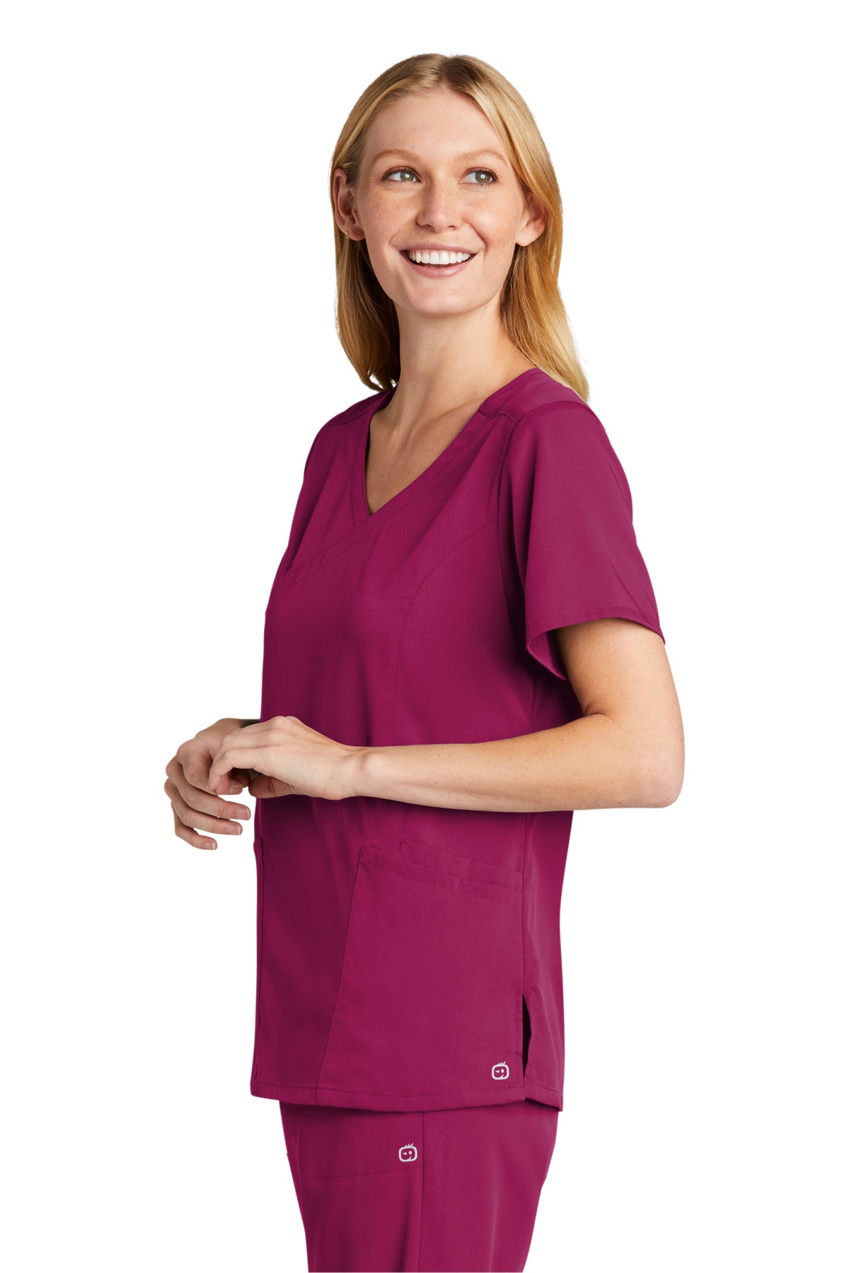 Wine Wink Women's Premiere Flex Mock Wrap Top WW4268