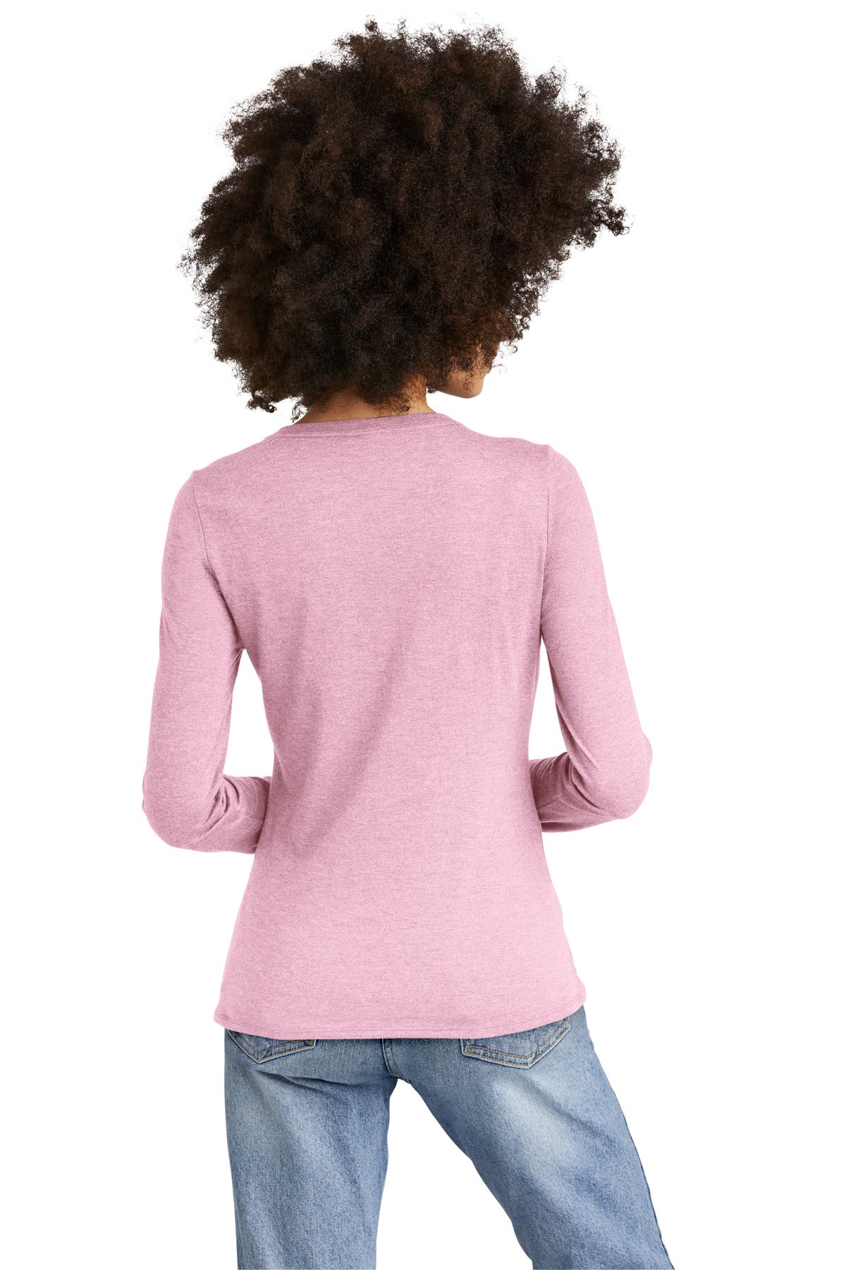 WstriaHthr District Women's Perfect Tri Long Sleeve V-Neck Tee DT135