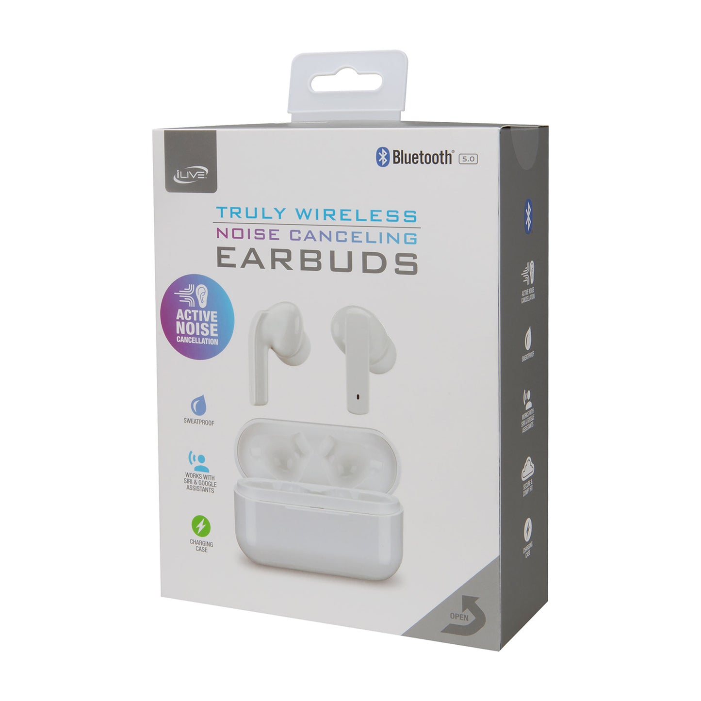 White iLive™ Truly Wireless Earbuds with Active Noise Canceling