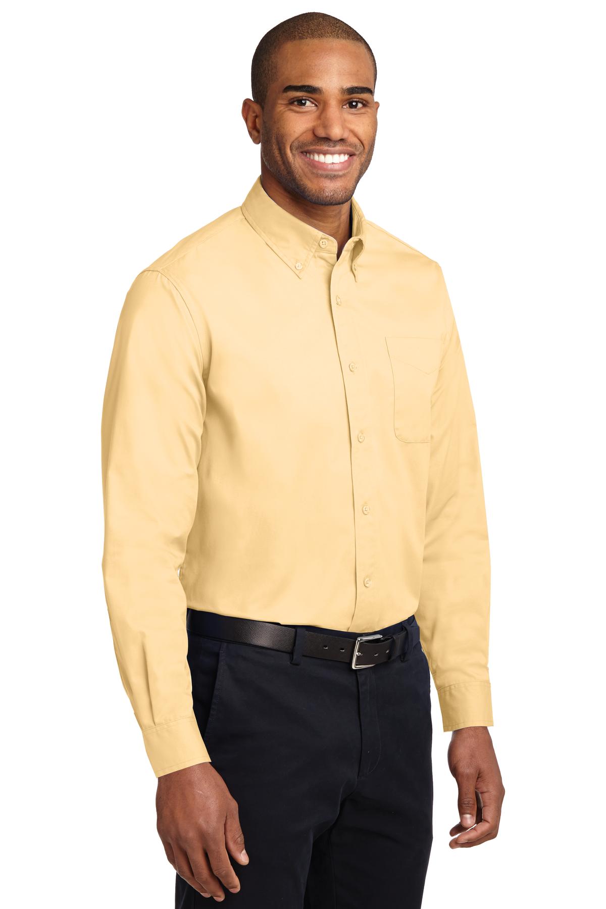 Yellow Port Authority Extended Size Long Sleeve Easy Care Shirt S608ES