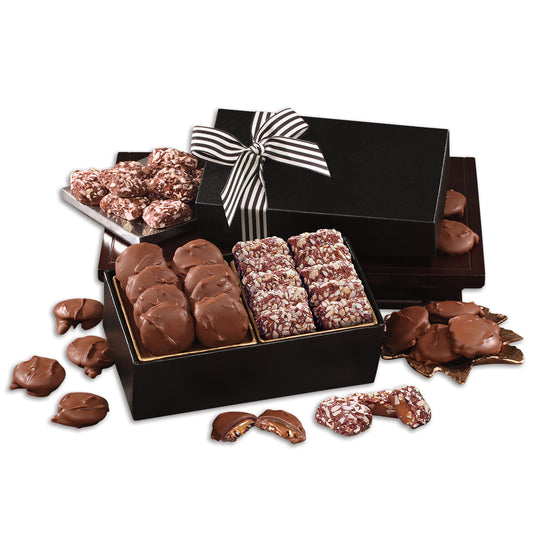 Chocolate Splendor with Caramel Pecan Clusters & English Butter Toffee