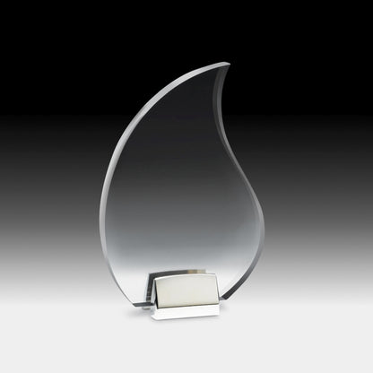 Flame Award w/ Chrome Base (5 1/2" x 9" x 3/4") - Laser Engraved
