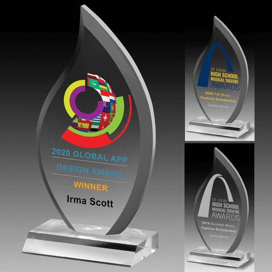 Multi-Faceted Acrylic Award (5" x 9 1/2" x 3/4") - Screen Print
