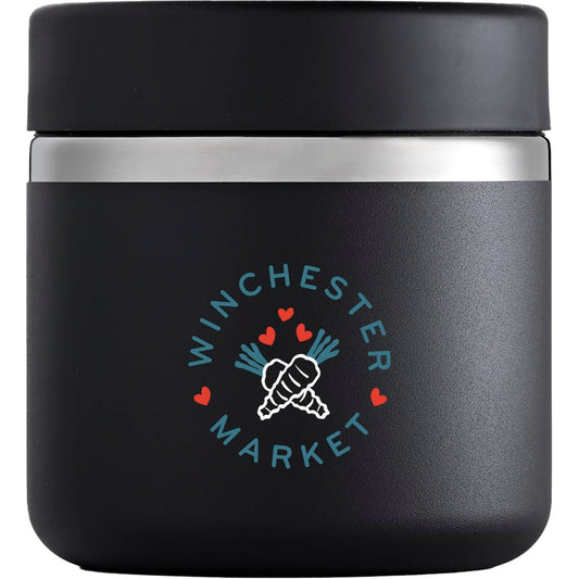 Front View of Black Hydro Flask Insulated Food Jar 20oz