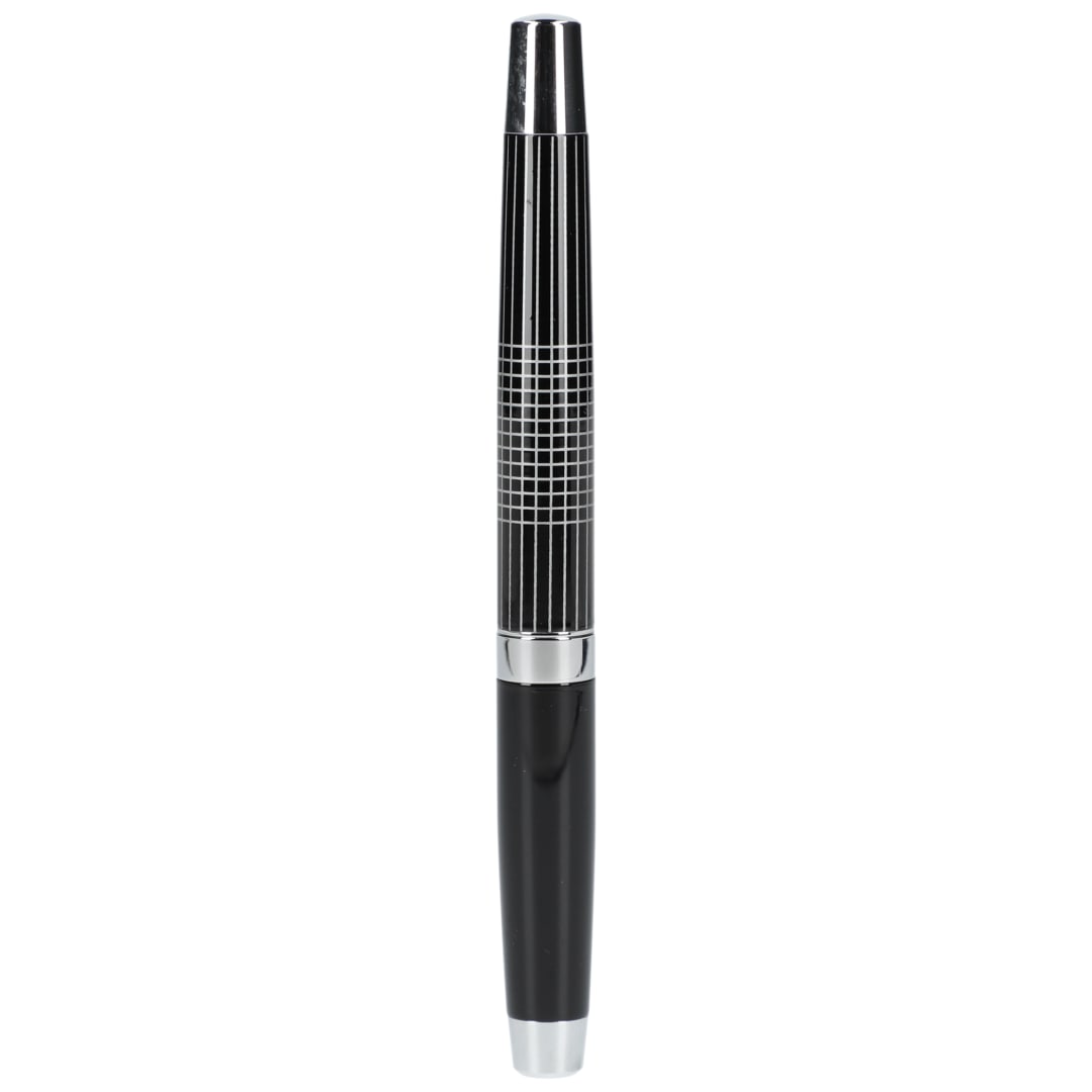 Right View of Black Newton Recycled Brass Gel Rollerball