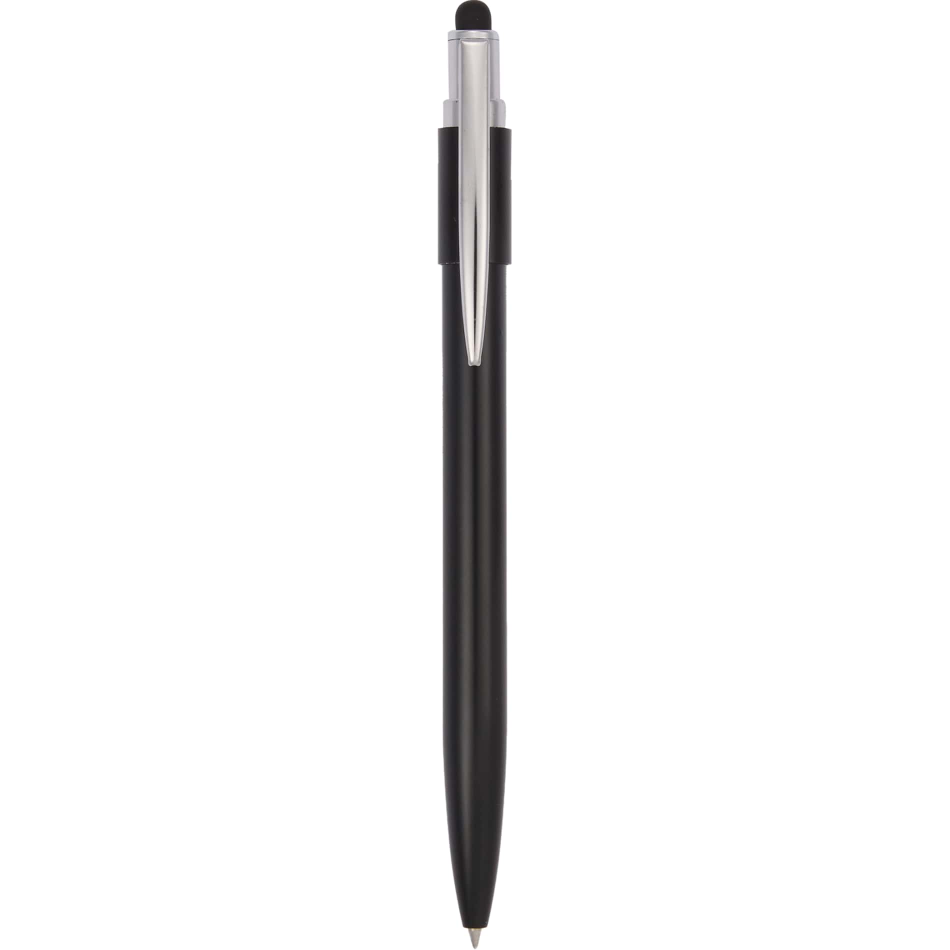 Rear View of Black Wellable™ Recycled Fidget Stylus Pen