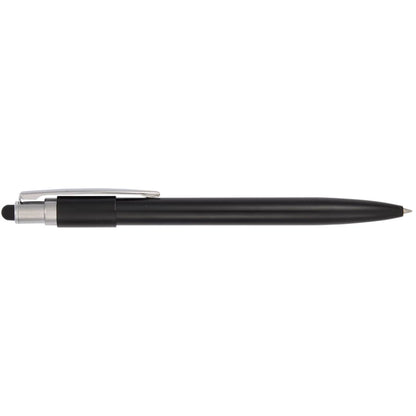 Front View of Black Wellable™ Recycled Fidget Stylus Pen