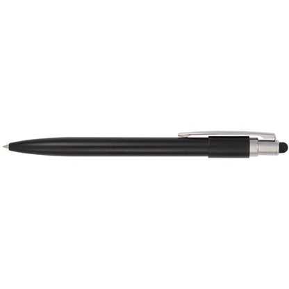 Front View of Black Wellable™ Recycled Fidget Stylus Pen