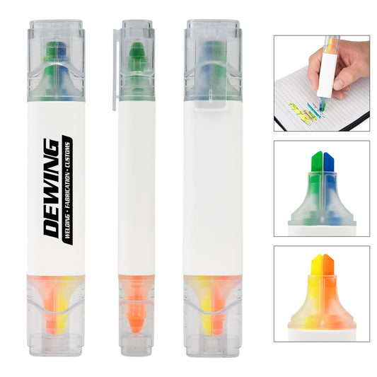 WHITE WITH CLEAR QUAD 4-IN-1 HIGHLIGHTER